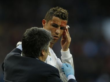 La Liga: Bloodied Cristiano Ronaldo scores brace in Real Madrid's 7-1 rout; Barcelona extend lead to 11 points La Liga: Bloodied Cristiano Ronaldo scores brace in Real Madrid's 7-1 rout; Barcelona extend lead to 11 points