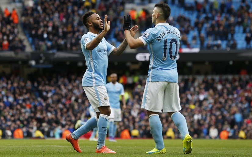 Raheem Sterling and Sergio Aguero will be crucial for Manchester City when they travel to Anfield. Reuters