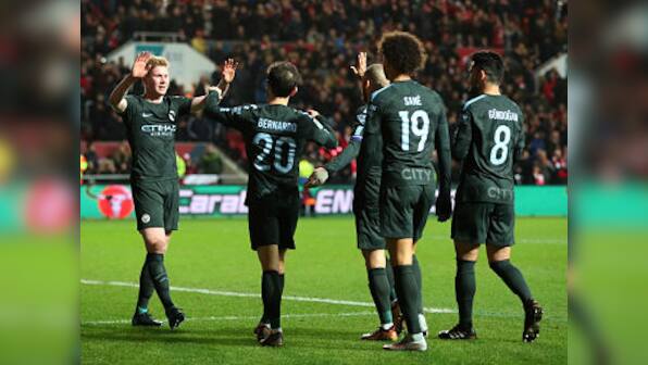 League Cup: Manchester City reach first final under manager Pep Guardiola after beating Bristol City