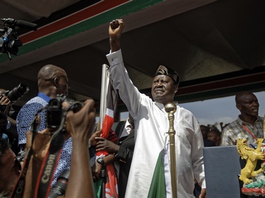 Kenyan opposition leader Raila Odinga inaugurates himself as 'people's president'; govt labels event 'treason' Kenyan opposition leader Raila Odinga inaugurates himself as 'people's president'; govt labels event 'treason'