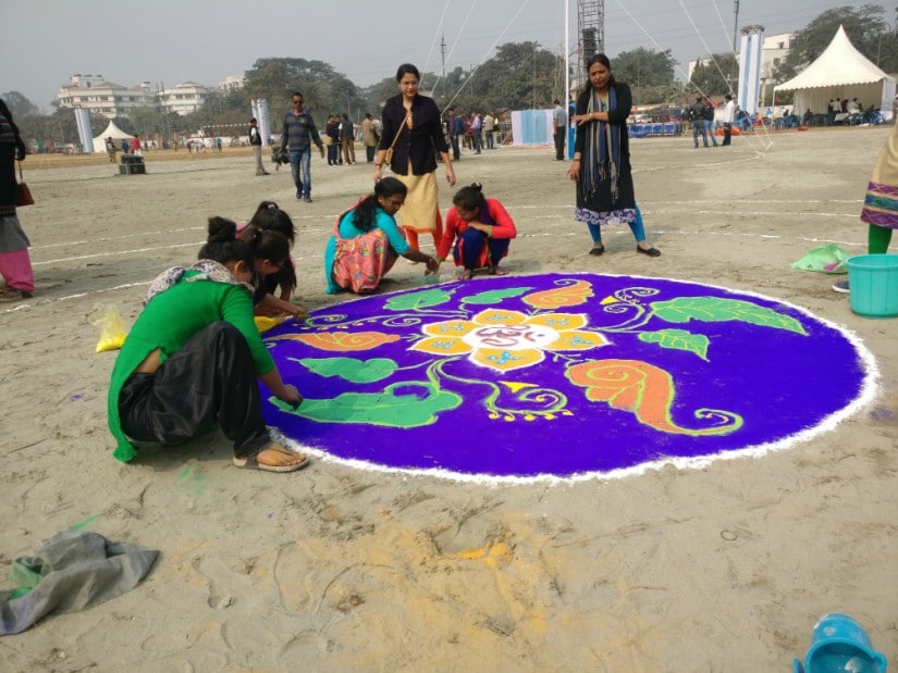 Female volunteers of the RSS at work on Saturday. Firstpost/Rishiraj Bhagawati