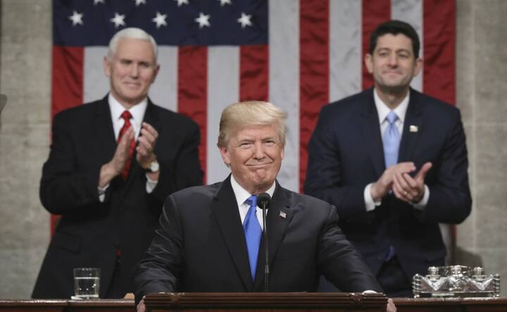 Donald Trump delivers maiden State of the Union address, urges parties to set aside differences Donald Trump delivers maiden State of the Union address, urges parties to set aside differences