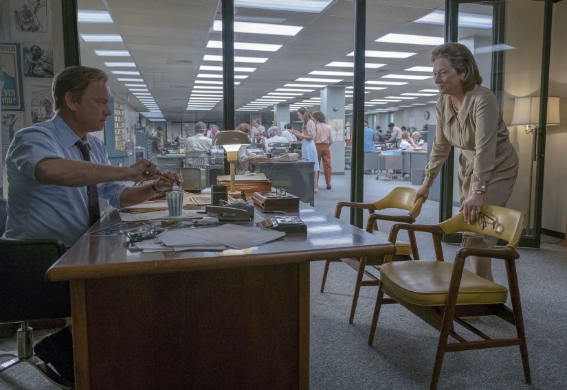 In this image released by 20th Century Fox, Tom Hanks portrays Ben Bradlee, left, and Meryl Streep portrays Katharine Graham in a scene from "The Post." The film was nominated for an Oscar for best picture on Tuesday, Jan. 23, 2018. The 90th Oscars will air live on ABC on Sunday, March 4. (Niko Tavernise/20th Century Fox via AP)