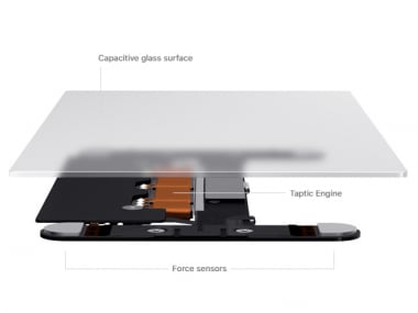 Apple's Taptic engine under the MacBook Pro's trackpad. Image: Apple