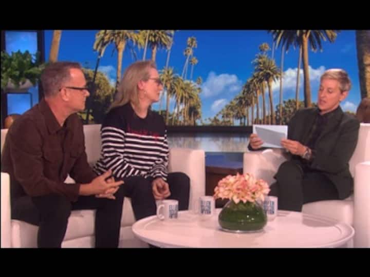 Watch: The Post stars Meryl Streep, Tom Hanks display impeccable acting skills on The Ellen Show