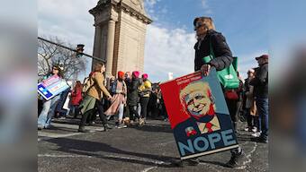 Thousands take part in Women's March across US to mark Donald Trump's second year into presidency