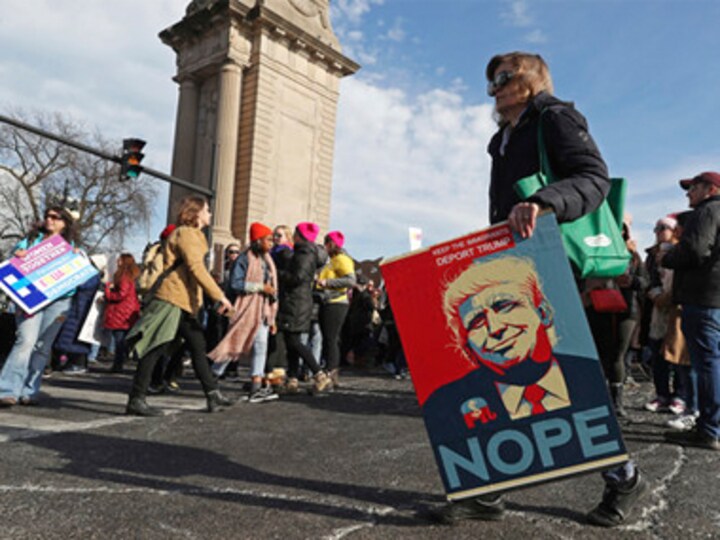 Thousands take part in Women's March across US to mark Donald Trump's second year into presidency