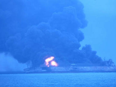 US Navy joins search for 32 missing crew members of Iranian oil tanker Sanchi US Navy joins search for 32 missing crew members of Iranian oil tanker Sanchi