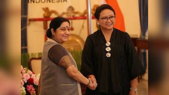 Sushma meets Indonesian vice-president in Jakarta, discusses ways to strengthen bilateral ties