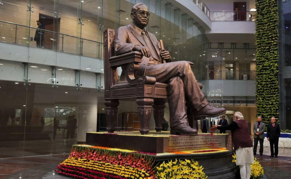 Prime Minister Narendra Modi on Friday attended the first function at the newly inaugurated Ambedkar International Centre in New Delhi and spoke about his government's commitment to backward districts. PTI Prime Minister Narendra Modi on Friday attended the first function at the newly inaugurated Ambedkar International Centre in New Delhi and spoke about his government's commitment to backward districts. PTI