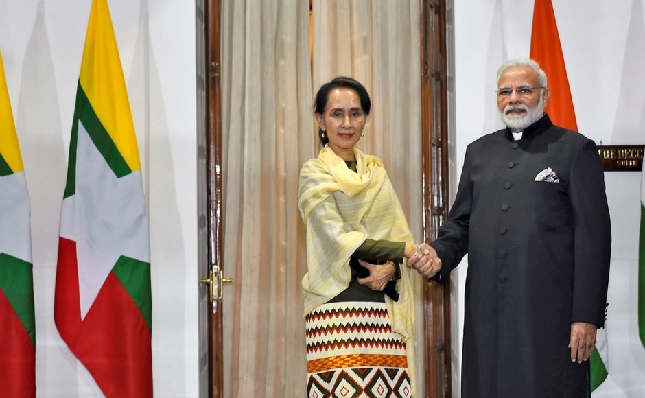 Wednesday's meeting came nearly a month after India and Myanmar inked an agreement on restoration of normalcy and the development of the Rakhine State, from where thousands of Rohingya Muslims fled following incidents of violence. PTI Wednesday's meeting came nearly a month after India and Myanmar inked an agreement on restoration of normalcy and the development of the Rakhine State, from where thousands of Rohingya Muslims fled following incidents of violence. PTI