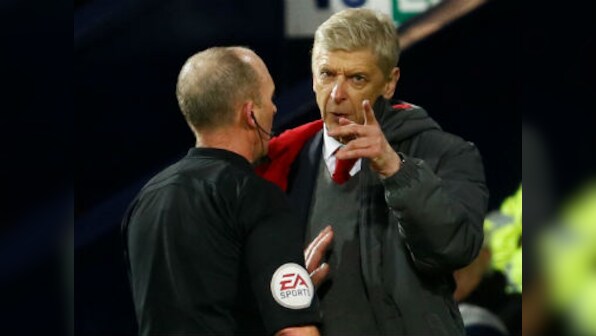 Premier League: Arsenal boss Arsene Wenger called referee Mike Dean a 'disgrace' after controversial West Brom penalty