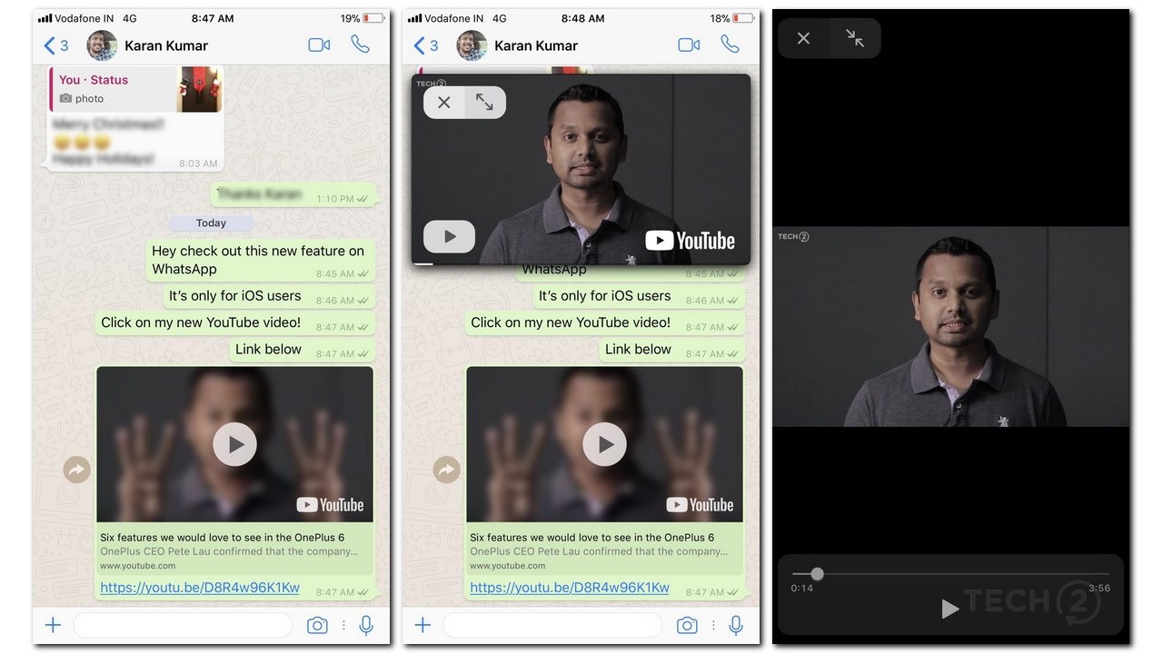The new YouTube PiP streaming feature from pop-up to full-screen.