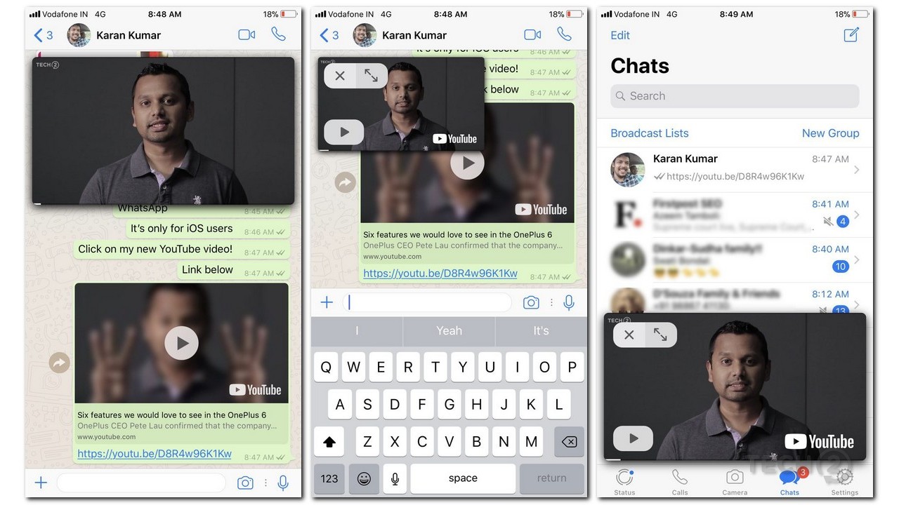 The new PiP streaming feature allows you to continue viewing your YouTube video when in other chats.