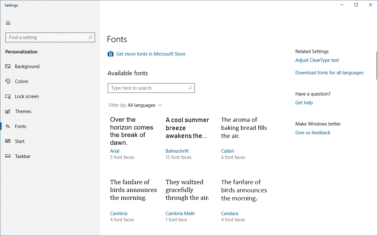 Fonts can now be downloaded from the Store