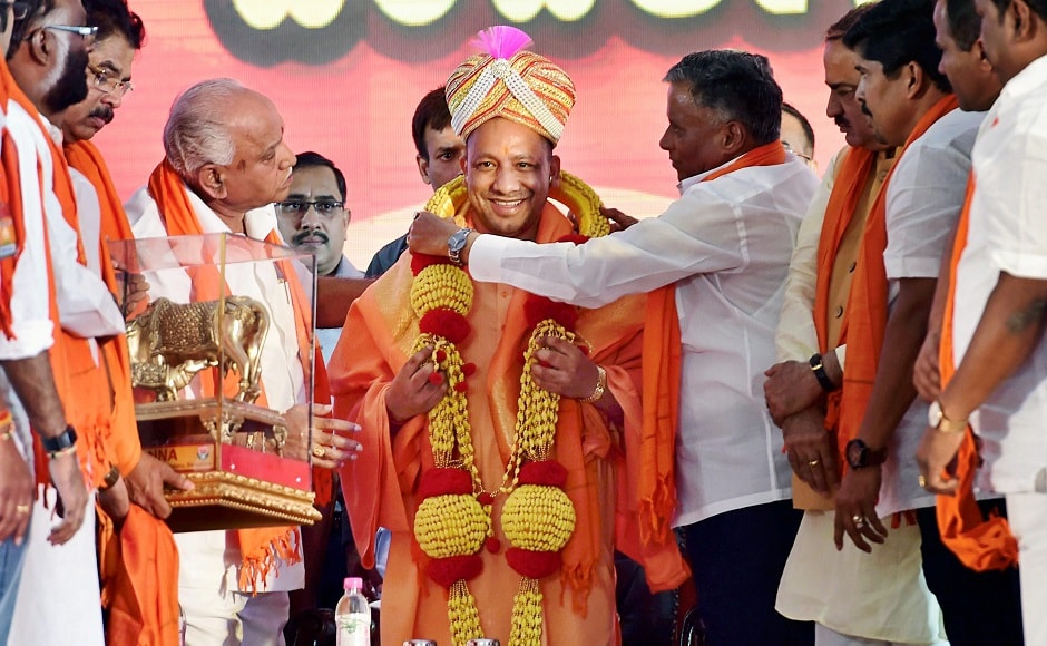 Uttar Pradesh chief minister Yogi Adityanath addressed a BJP rally in Bengaluru on Sunday in view of the upcoming Assembly election in Karnataka. Party's state unit president BS Yeddyurappa, central ministers from the state Ananth Kumar and DV Sadananda Gowda also addressed the rally. PTI Uttar Pradesh chief minister Yogi Adityanath addressed a BJP rally in Bengaluru on Sunday in view of the upcoming Assembly election in Karnataka. Party's state unit president BS Yeddyurappa, central ministers from the state Ananth Kumar and DV Sadananda Gowda also addressed the rally. PTI