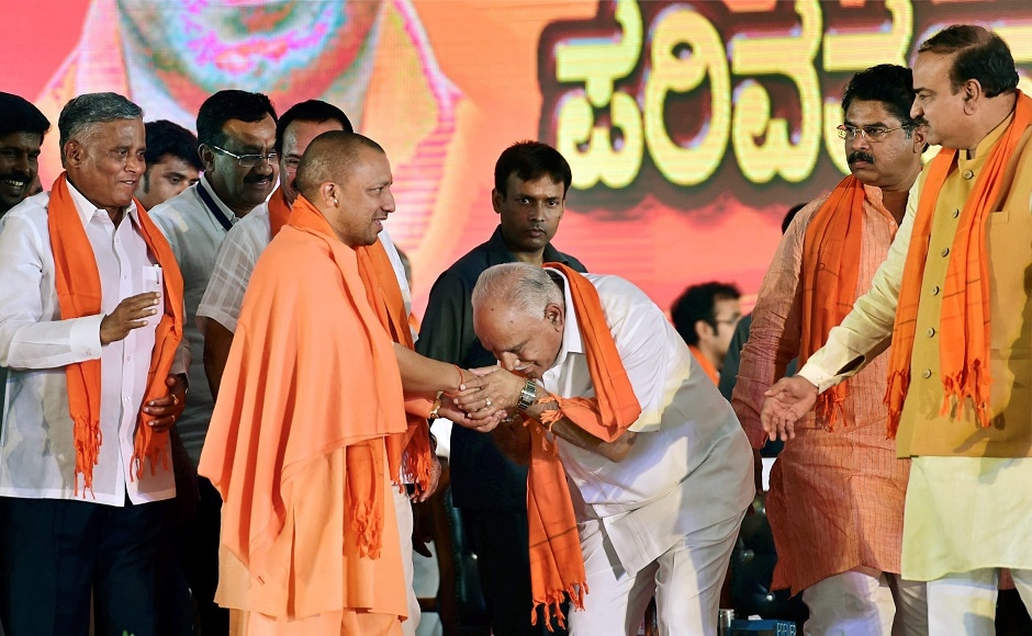 Adityanath is visiting the state for the second time after the launch of BJP’s 75-day Parivartan Yatra on 2 November. PTI Adityanath is visiting the state for the second time after the launch of BJP’s 75-day Parivartan Yatra on 2 November. PTI