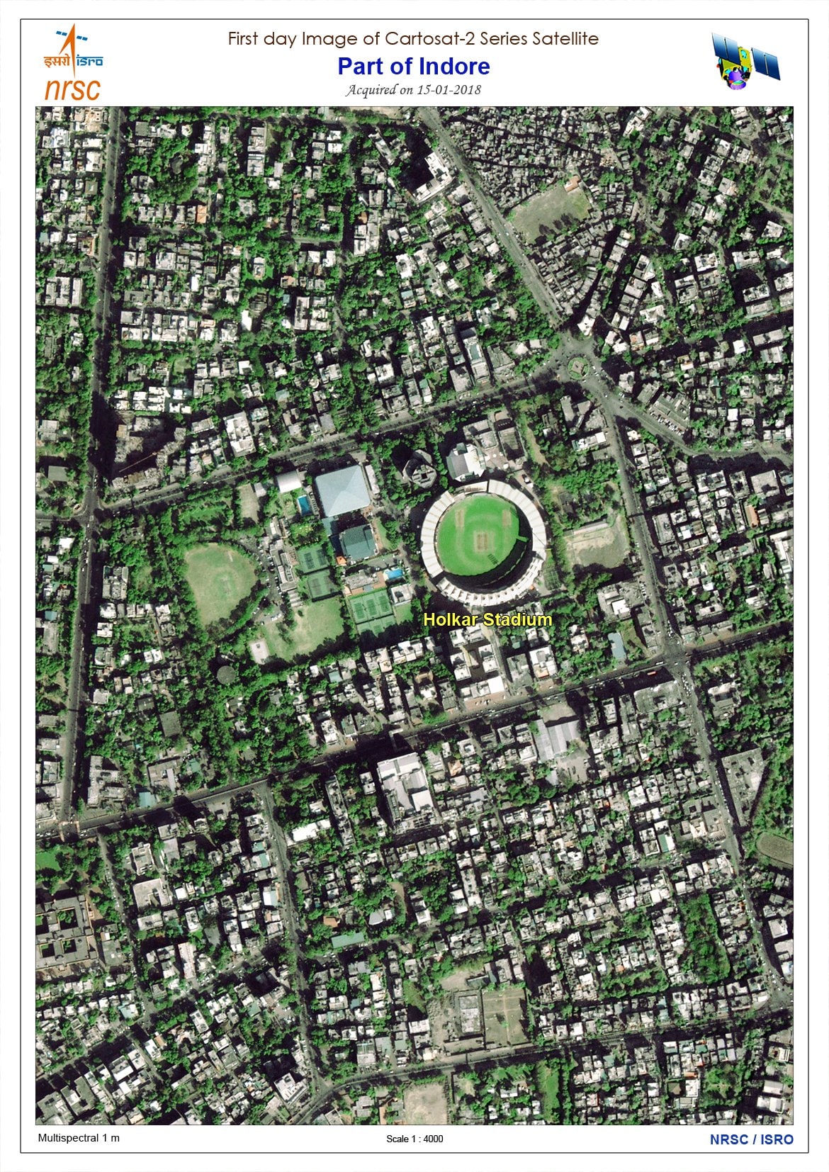 Cartosat-2 satellite first image sent from space. ISRO