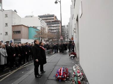 French president Emmanuel Macron commemorates Charlie Hebdo attack in low-key ceremony