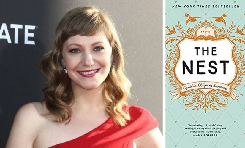 Emily V Gordon and the cover of The Nest/Image from Twitter.