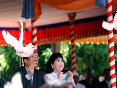 Cambodian Prime Minister Hun Sen during a ceremony to commemorate to end of the Khmer Rouge regime. Reuters