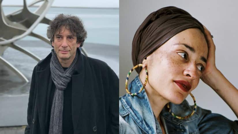 Neil Gaiman and Zadie Smith. Images from Facebook/@neilgaiman and @zadiesmithauthor
