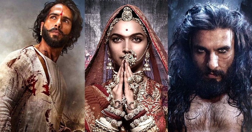   Shahid Kapoor, Deepika Padukone and Ranveer Singh of Padmaavat. Facebook 