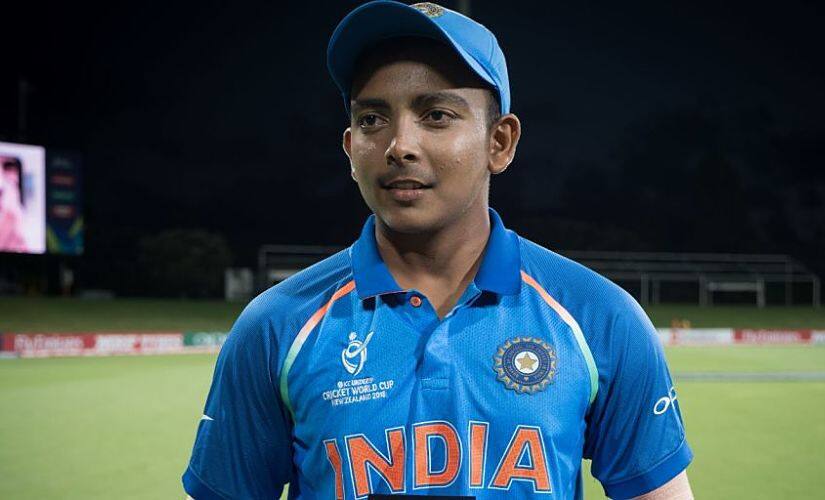 Teenage sensation Prithvi Shaw is expected draw a big bid. Image courtesy: Twitter @cricketworldcup