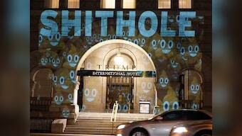After Donald Trump's alleged remarks on immigration, man projects word 'shithole' on his hotel