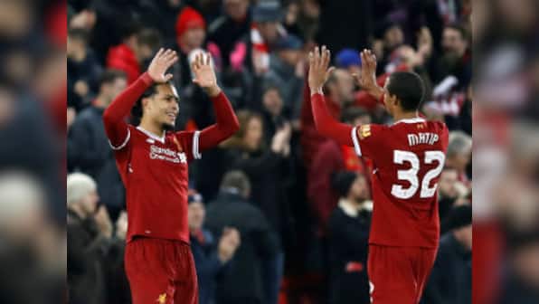 FA Cup: Liverpool debutant Virgil van Dijk scores late winner against Everton in heated Merseyside derby