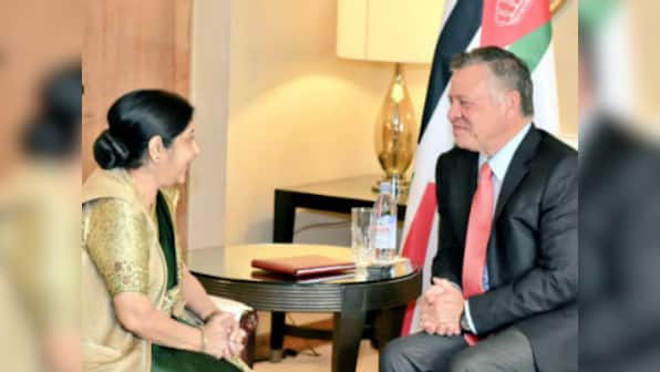 Sushma Swaraj calls on Jordan's king Abdullah II, discusses cooperation in defence, security and tourism sectors