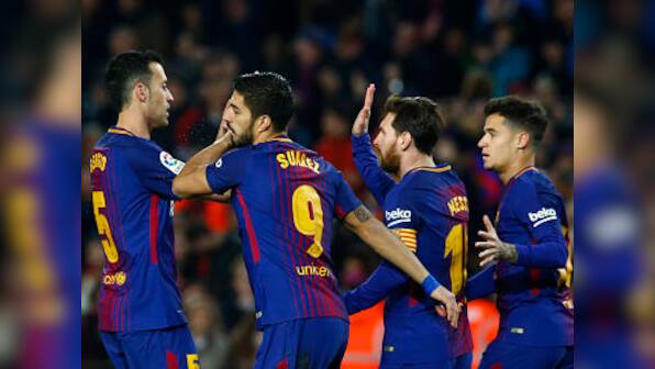 La Liga: Luis Suarez nets hat-trick in Barcelona's thrashing of Girona; Cristiano Ronaldo brace helps Real Madrid win