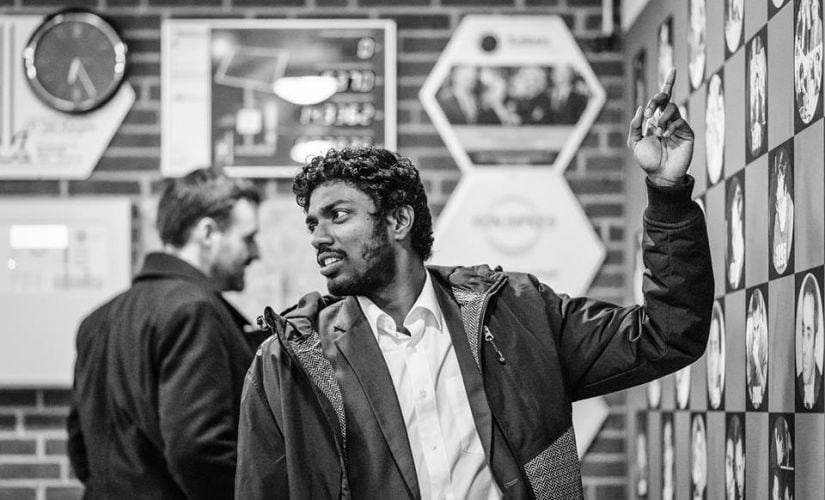 Adhiban Baskaran at the 2018 Tata Steel Masters in Wijk Aan Zee, the Netherlands. Image Courtesy: Alina L’ami