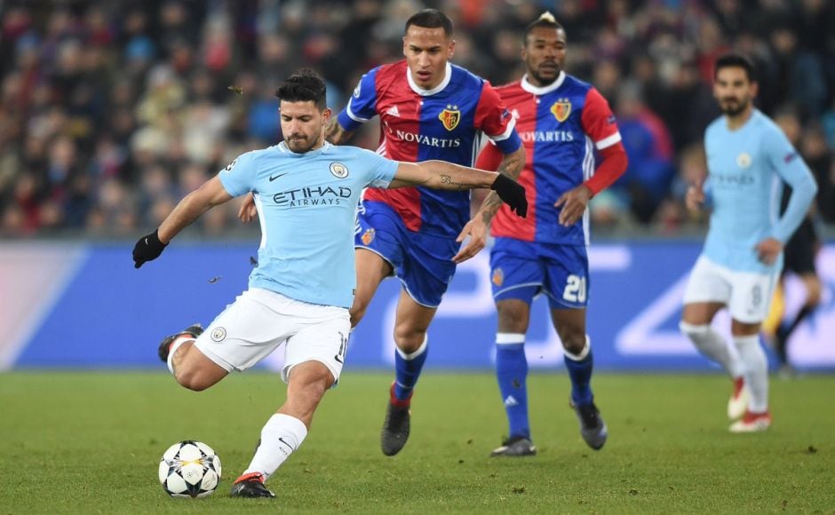 Sergio Aguero scored City's third through a long-range effort in the 23rd minute, effectively winning the match for Pep Guardiola's side. Image courtesy: Twitter @ChampionsLeague Sergio Aguero scored City's third through a long-range effort in the 23rd minute, effectively winning the match for Pep Guardiola's side. Image courtesy: Twitter @ChampionsLeague
