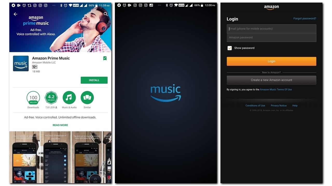Amazon Music app on Android.