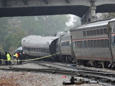 An Amtrak train ran into a freight train. Reuters