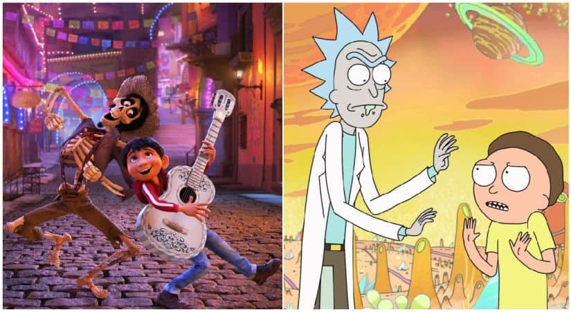 Coco (L) and Rick and Morty