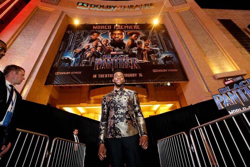 Cast member Chadwick Boseman poses at the premiere of "Black Panther" in Los Angeles, California, U.S., January 29, 2018. REUTERS/Mario Anzuoni - RC16BD1A5E40