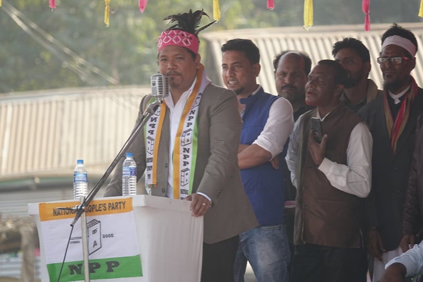Kongkal Sangma, chief of the National People’s Party (NPP) . Firstpost/Rishiraj Bhagawati