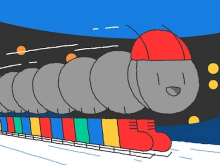 Google Doodle focuses on speed skating on day twelve of the 2018 Winter Olympics