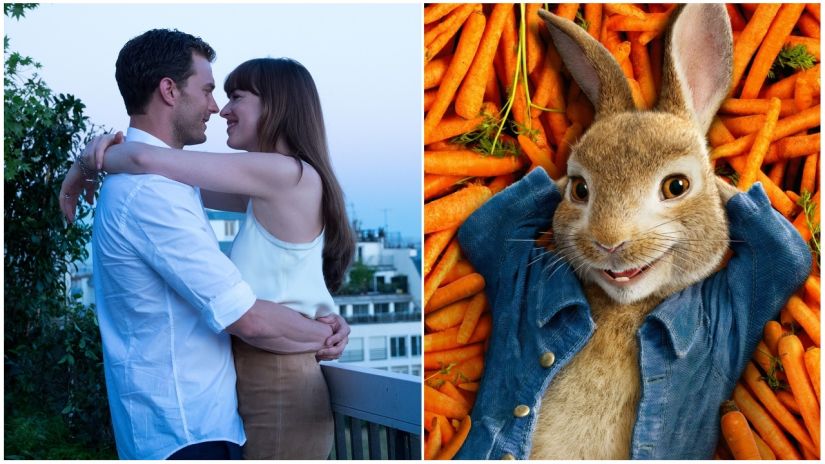 Fifty Shades Freed topped the North American box office ahead of Peter Rabbit