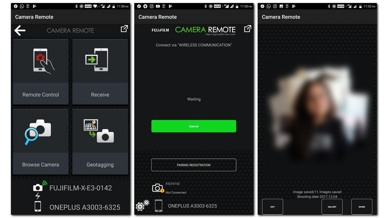 Fujifilm Camera Remote app on Android.