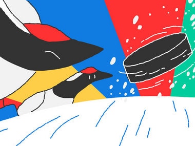 Google Doodle Hockey Ice. Google