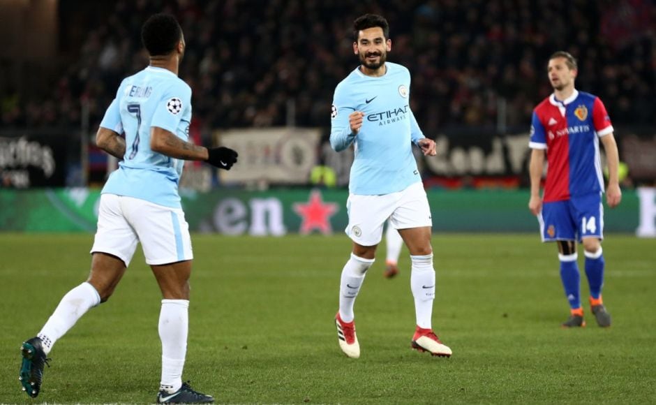 Illkay Gundogan scored a brace as Manchester City beat Basel to take an unassailable 4-0 lead to the second leg of their last 16 tie at home. Image courtesy: Twitter @ChampionsLeague Illkay Gundogan scored a brace as Manchester City beat Basel to take an unassailable 4-0 lead to the second leg of their last 16 tie at home. Image courtesy: Twitter @ChampionsLeague