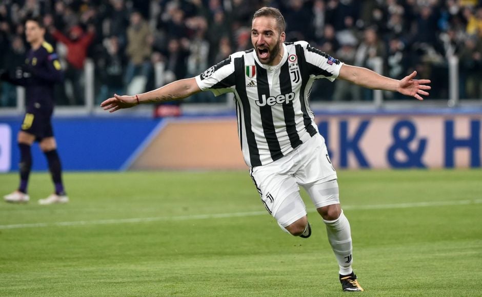 Gonzalo Higuain gave Juventus the lead in the 2nd minute and doubled it with a penalty in the 9th minute. The Argentine striker though missed a penalty in added time of the first half. Image courtesy: Twitter @ChampionsLeague Gonzalo Higuain gave Juventus the lead in the 2nd minute and doubled it with a penalty in the 9th minute. The Argentine striker though missed a penalty in added time of the first half. Image courtesy: Twitter @ChampionsLeague