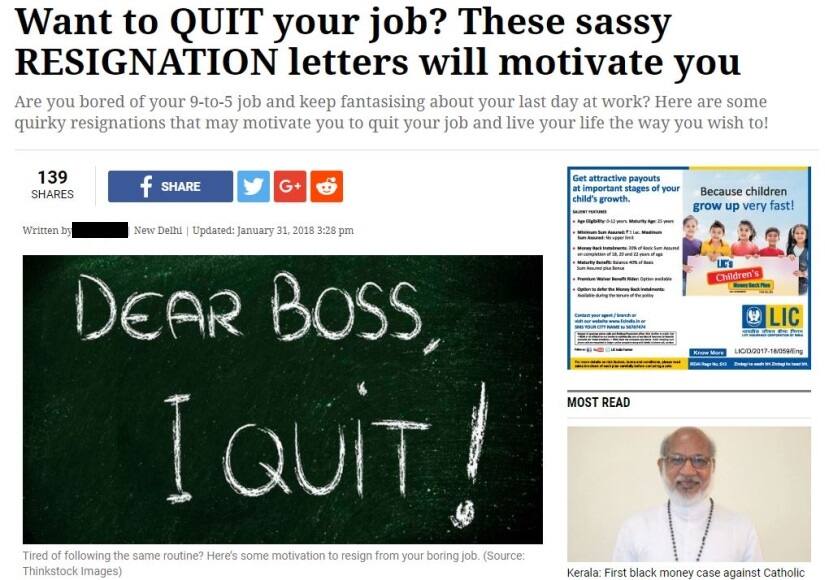 Resignation. Image credit: The Indian Express