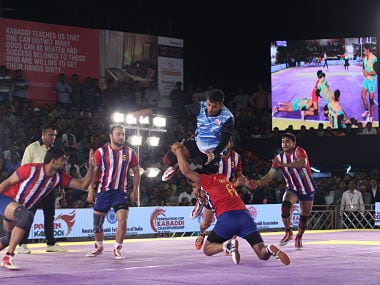 Maharashtra qualities of a champion side as they beat a formidable Haryana side and top Group A of the Federation Cup Kabaddi tournament. Image Courtesy: Mumbai Upnagar Kabaddi Association