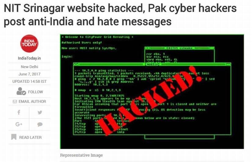 Hacked. Image credit: India Today
