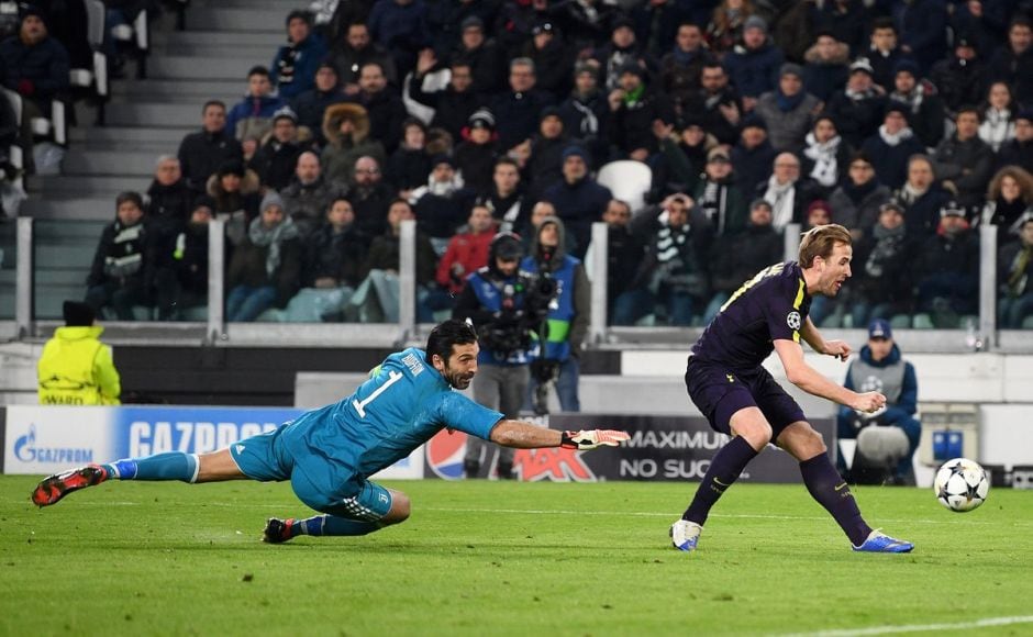 Kane pulled one back for Tottenham in the 35th minute when he latched on to a Dele Alli pass before slotting it past Gigi Buffon. Image courtesy: Twitter @ChampionsLeague Kane pulled one back for Tottenham in the 35th minute when he latched on to a Dele Alli pass before slotting it past Gigi Buffon. Image courtesy: Twitter @ChampionsLeague