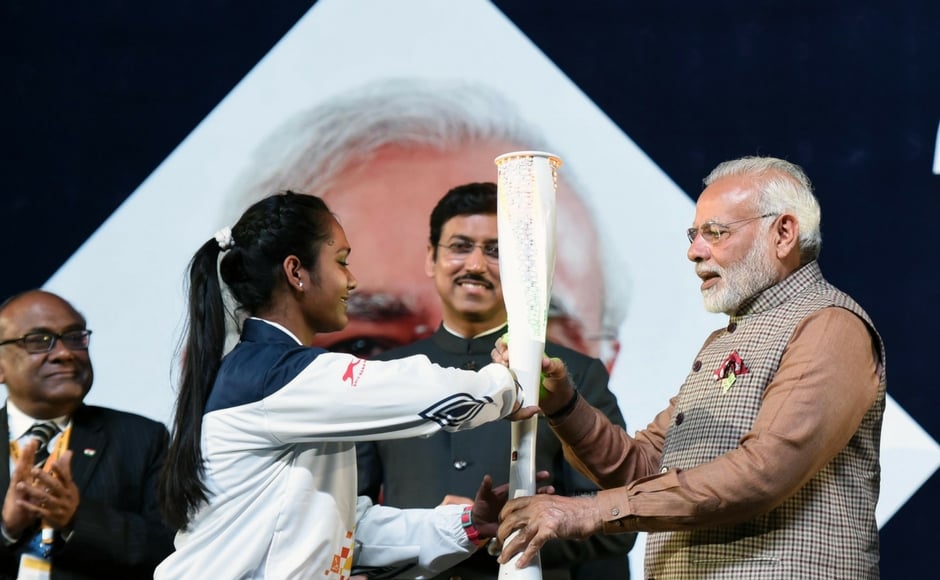 Modi said, “Sports should occupy a central place in the lives of our youth.” He added “Sports is an important means of personality development.”<br />He exhorted youngsters to devote time to sport alongside their busy schedules. “India does not lack sporting talent,” the Prime Minister asserted. “We are a youthful nation and we can do even better in sports.” Image courtesy: Agencies Modi said, “Sports should occupy a central place in the lives of our youth.” He added “Sports is an important means of personality development.”<br />He exhorted youngsters to devote time to sport alongside their busy schedules. “India does not lack sporting talent,” the Prime Minister asserted. “We are a youthful nation and we can do even better in sports.” Image courtesy: Agencies